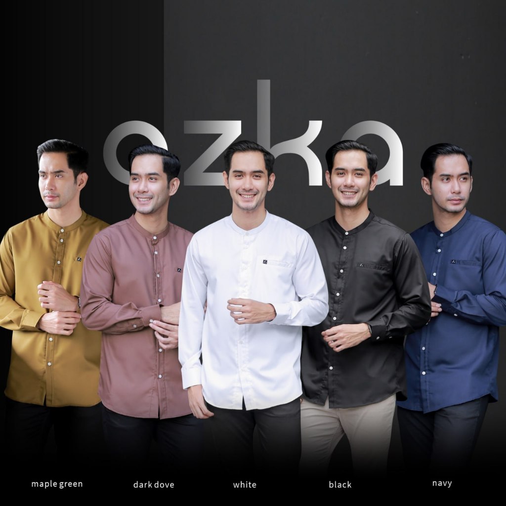 KEMKO AZKA KEMKO by ARFAN KEMEJA PRIA LENGAN PANJANG KOKO LEBARAN KOKO PUTIH
