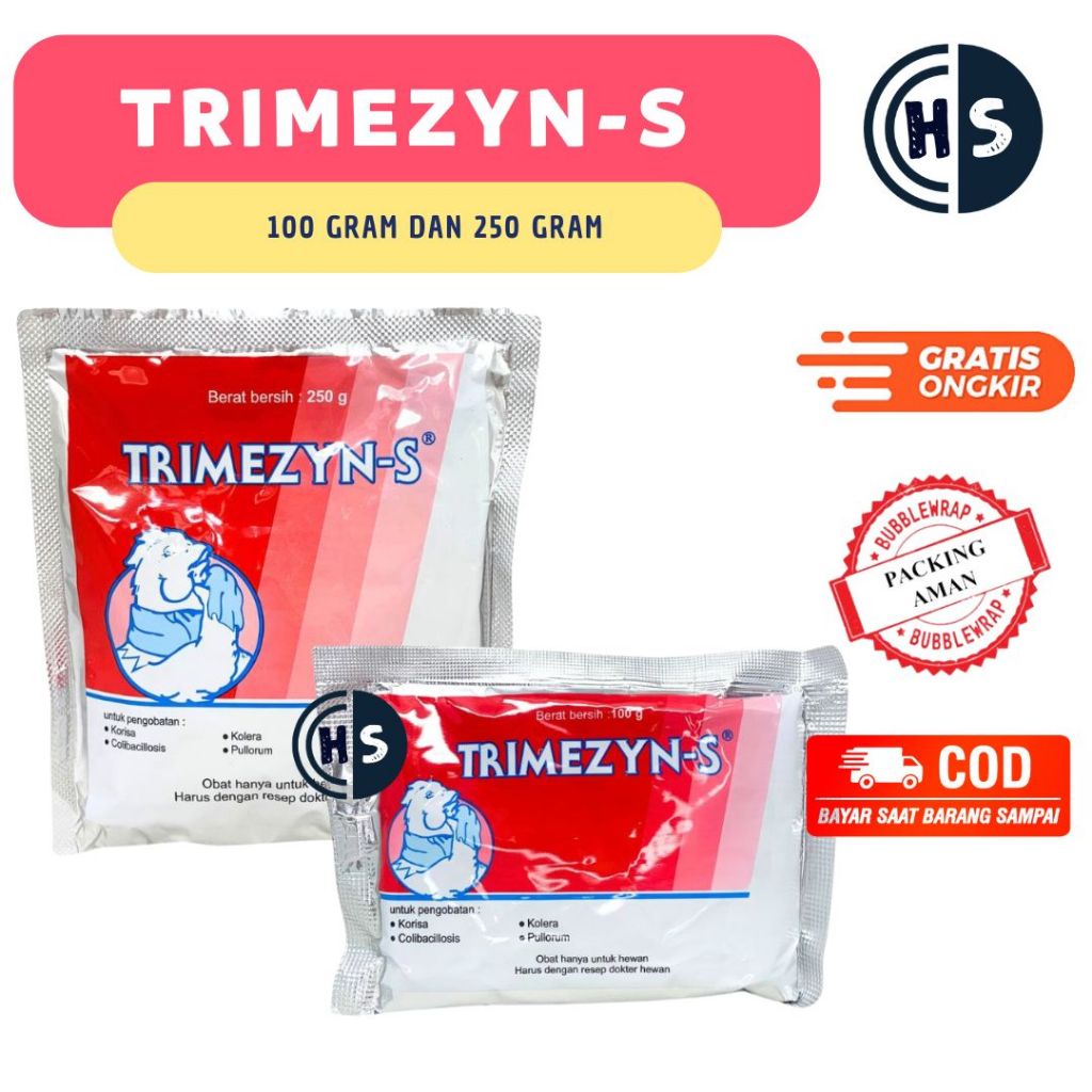 Trimezyn-S 100 GRAM & Trimezyn-S 250 GRAM - Medion Obat Sistem Pernafasan Ayam