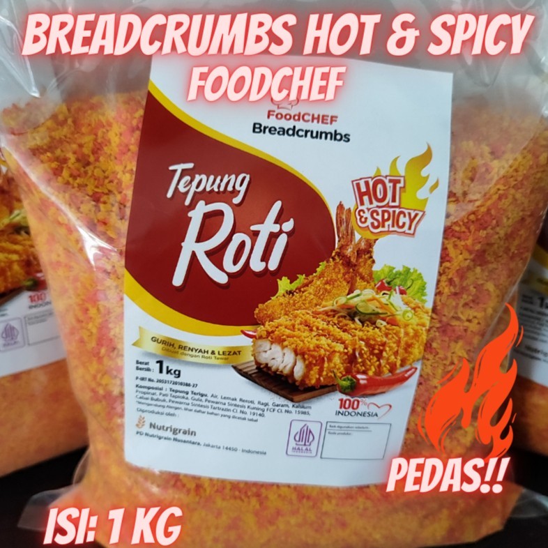 

foodchef tepung roti breadcrumbs tepung panir pedas isi 1kg