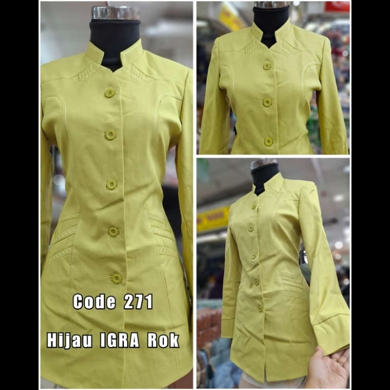 Blazer HIJAU IGRA Kerah Sanghai KD 271