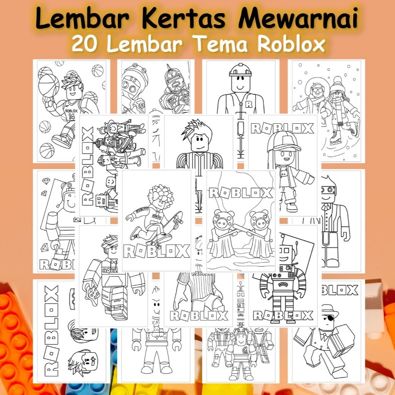 

Kertas Gambar 20 Lembar - Kertas Mewarnai Tema Roblox - Coloring Pages A4 A5