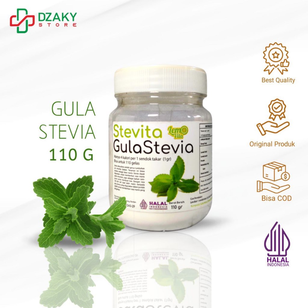 [FLASHSALE] Gula Stevia Lemovita 110 Gram | Pemanis alami | Original dan Organik | Gula Anti Diabete