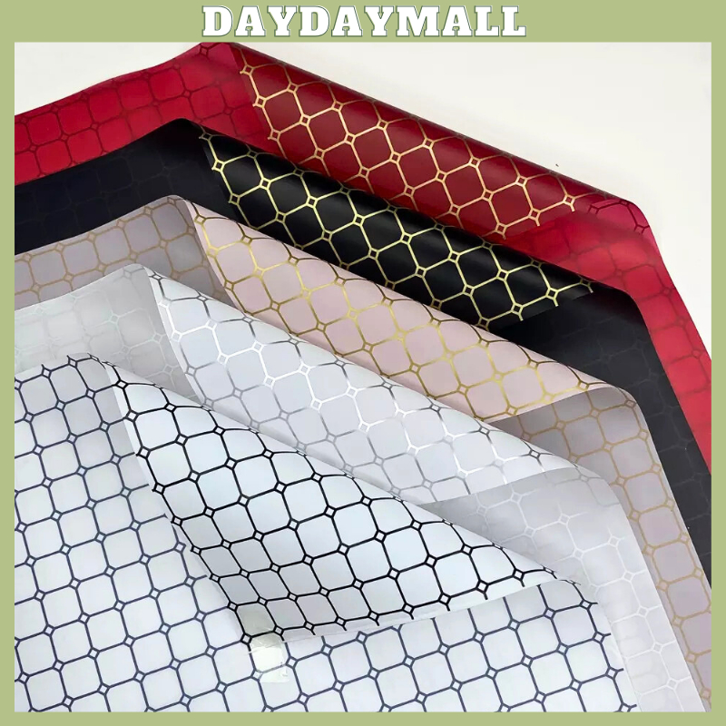 Flower Wrapping Paper Kotak Kotak Kertas Buket Bunga Cellophane 6246