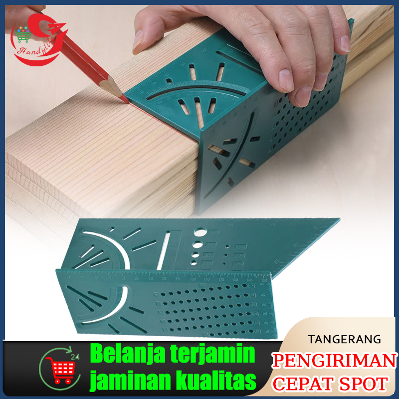 

Penggaris Penggaris Kayu/Penggaris Mark Line Measuring Gauge T-Type Ruler 90 Degree