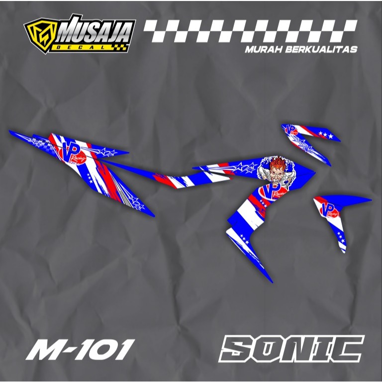 Decal sonic full body biru putih merah road race