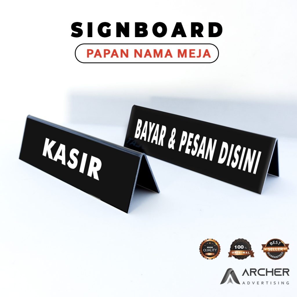 

PAPAN NAMA MEJA / SIGN BOARD / KASIR / BAYAR & PESAN DISINI / AKRILIK