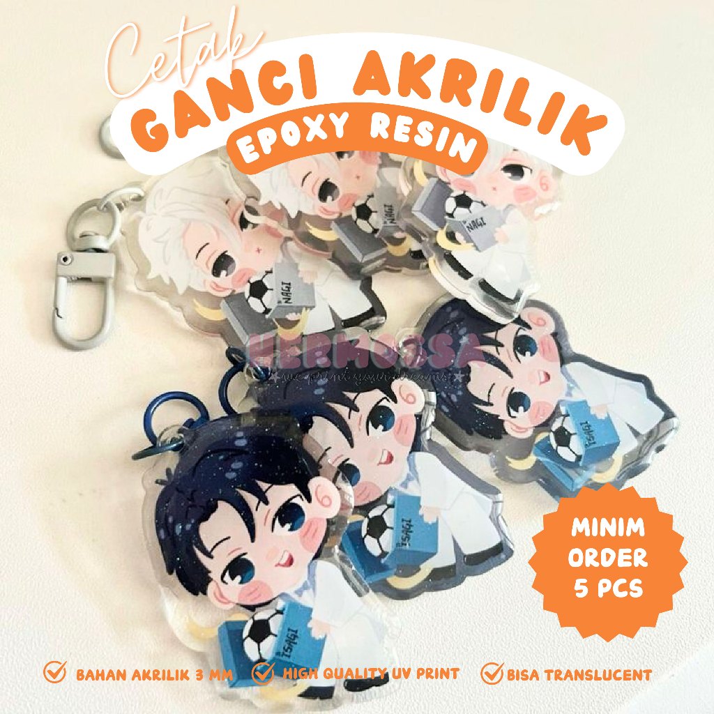 CETAK GANCI AKRILIK EPOXY RESIN CUSTOM | PREMIUM GANCI AKRILIK RESIN 2 SISI