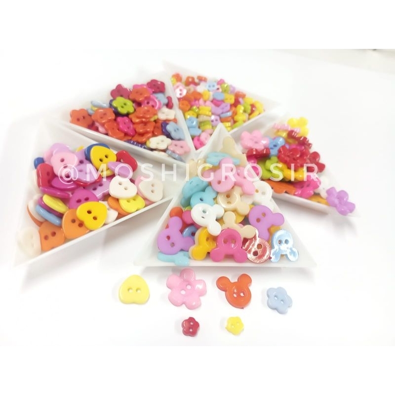 1 LUSIN - KANCING WARNA/KANCING PLASTIK/KANCING HIAS/KANCING BAJU