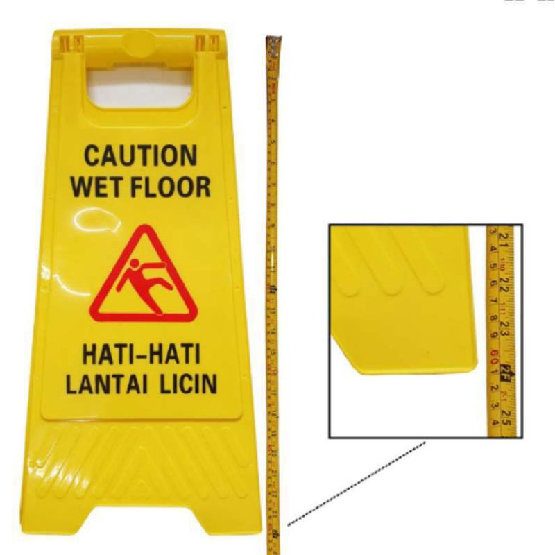 CAUTION WET FLOOR/RAMBU AWAS LANTAI LICIN