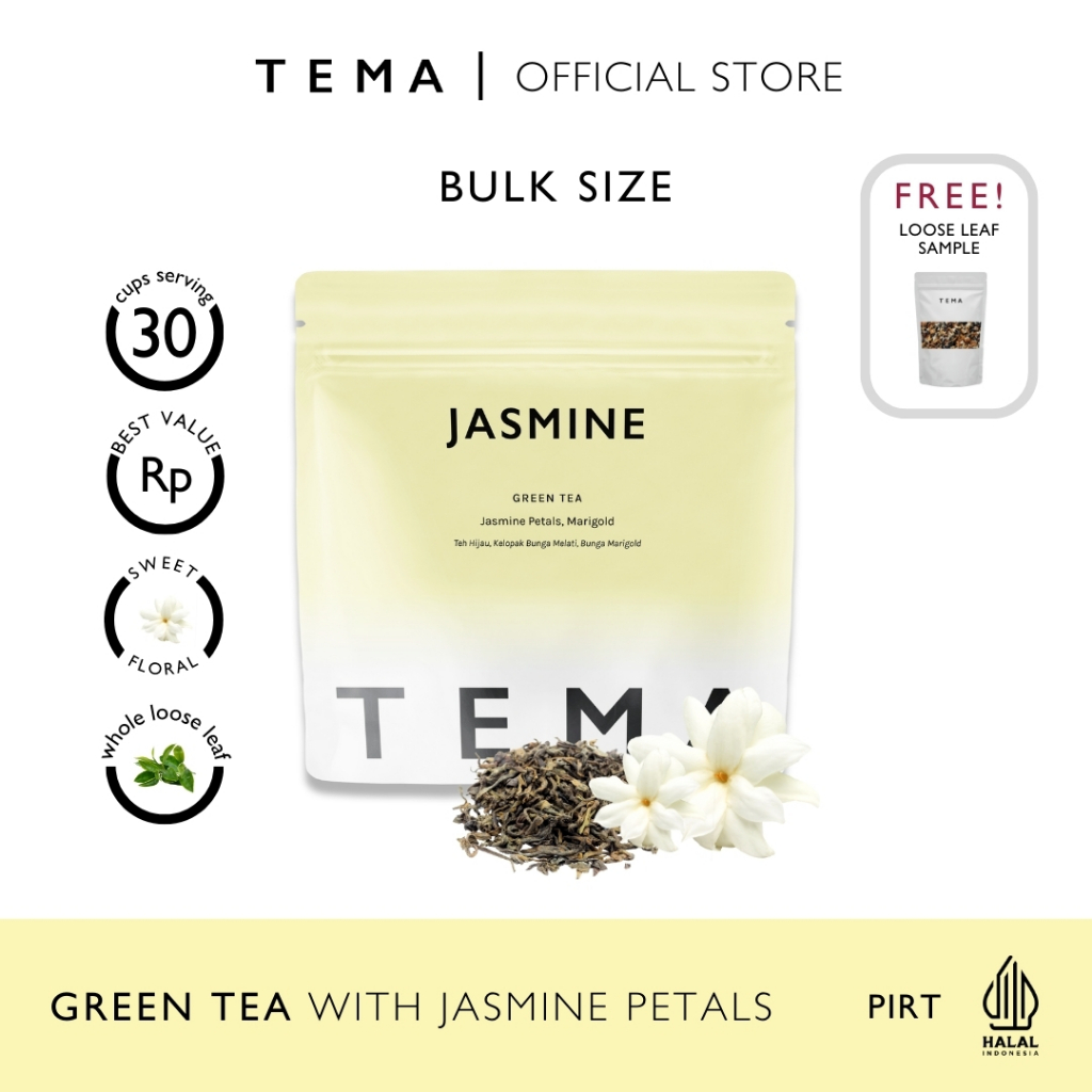 

Jasmine - Green Jasmine - TEMA Tea Loose Leaf Large Pouch - 30 Servings