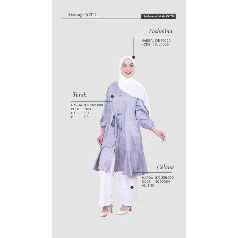MAYANG COLLECTION - TUNIK EMBOSS OOTD | TUNIK ATASAN WANITA HARI RAYA LEBARAN