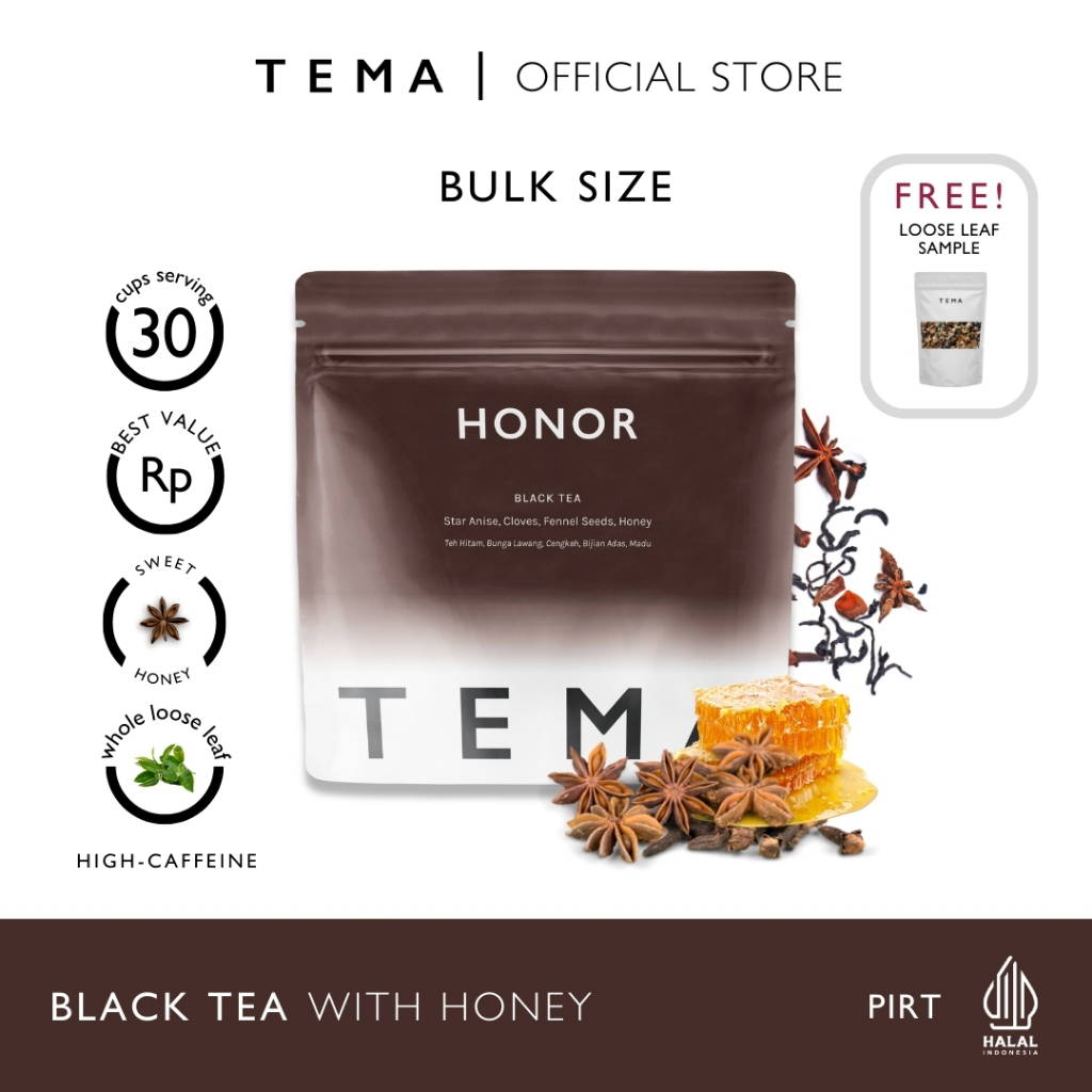 

Honor - Black Honey - TEMA Tea Loose Leaf Large Pouch - 30 Servings