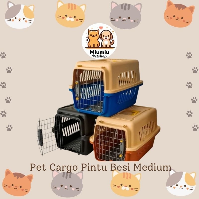 Pet Cargo Kandang Besi Anabul Medium Pintu Besi Kokoh