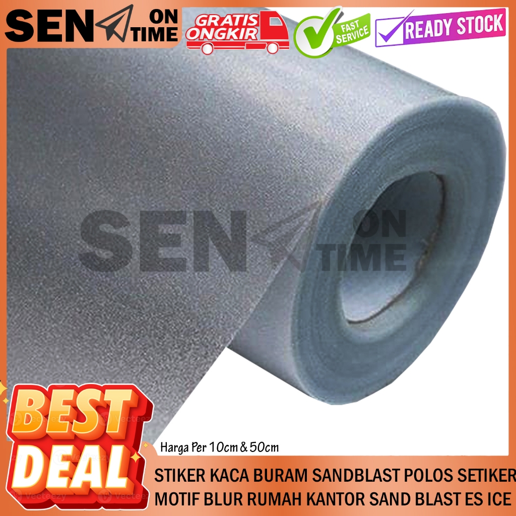 Sandblast Buram Sticker Kaca Film Kaco Panjang 10cm 50cm Lebar 122cm Burem Polos Blur Sunblas Sanbla