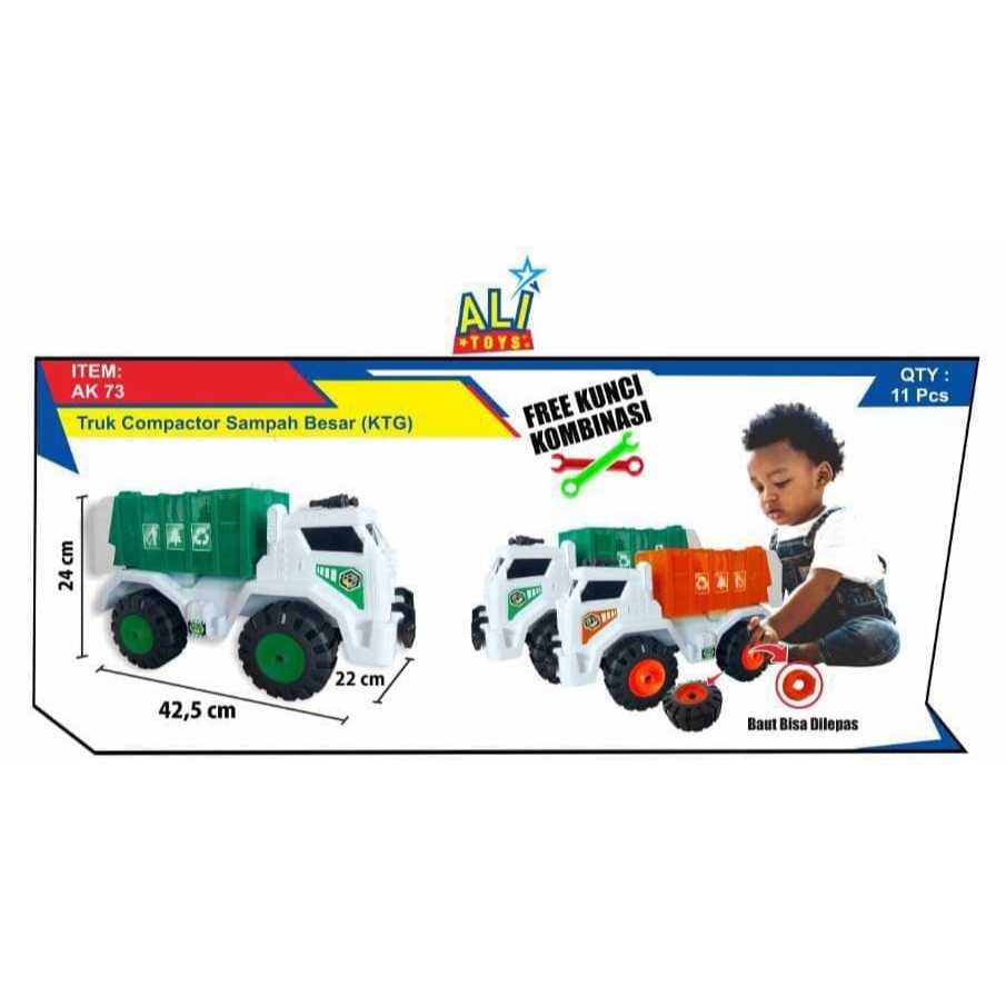 AK 73 MAINAN MOBIL TRUK COMPACTOR SAMPAH BESAR / mainan mobil truck sampah kebersihan besar