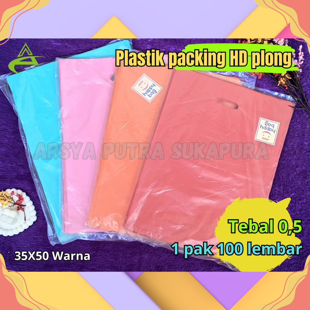 

(ISI PER PACK 100 PCS)PLASTIK PACKING HD PLONG UK.35x50 tebal 0,5 PREMIUM GLOSSY plastik packing olshop/plastik packing baju