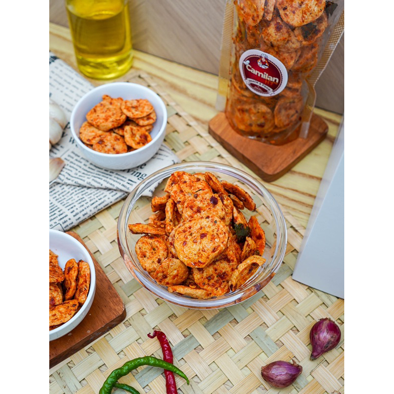 

Camilan hijrah Bakso Goreng (Basreng) Pedas Daun Jeruk/ Basreng Sambal ijo/ Basreng Barbeque / Basreng Keju POUCH