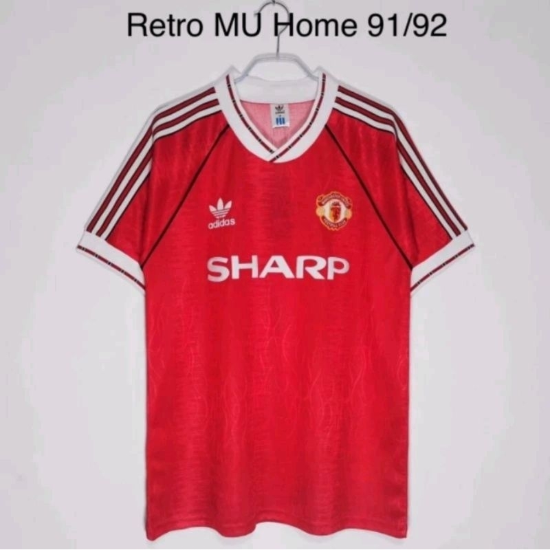 Jersey Kaos Baju Sepak Bola MU Man Mancester Manchester United Away Putih Final UCL Retro Klasik Cla