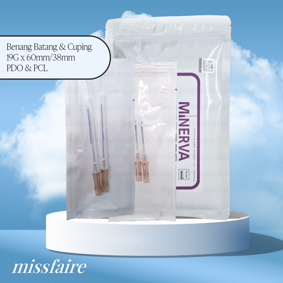 Benang Minerva Batang Hidung Cuping Jenis PDO PCL [Ecer - 19g x 60mm 38mm]