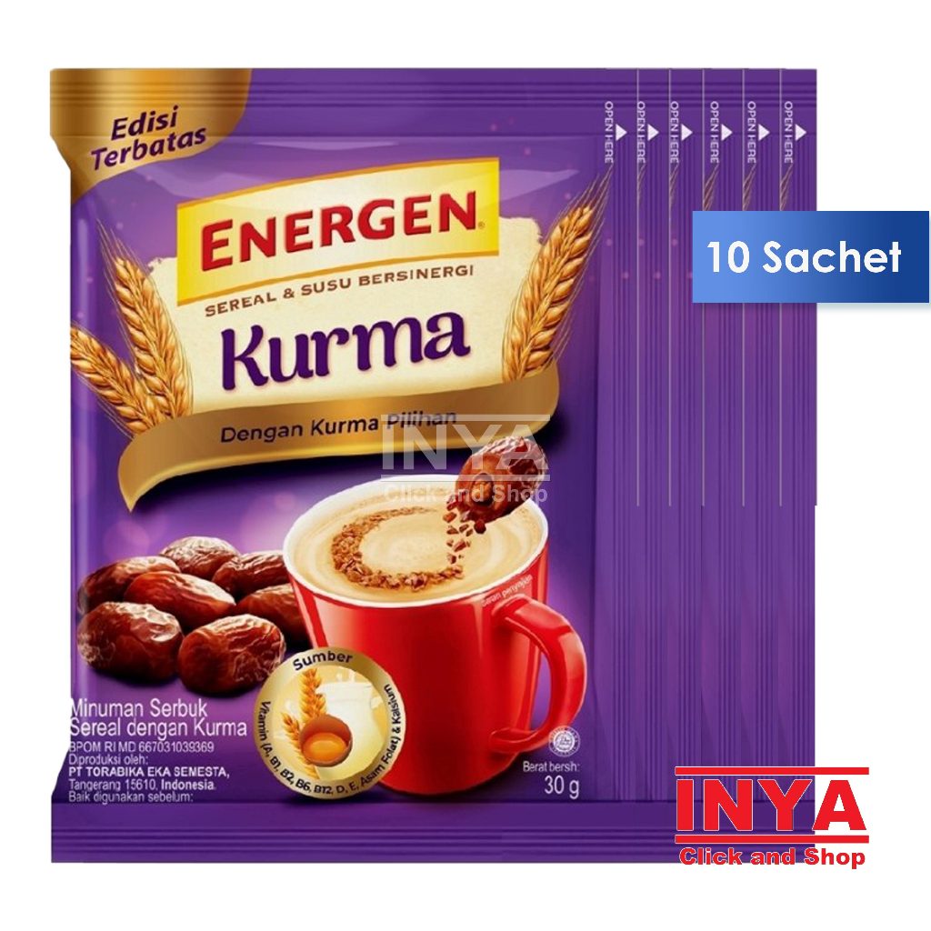 

Energen Sereal & Susu Kurma 10x30gr Renceng - Minuman Serbuk Sereal - Cereal