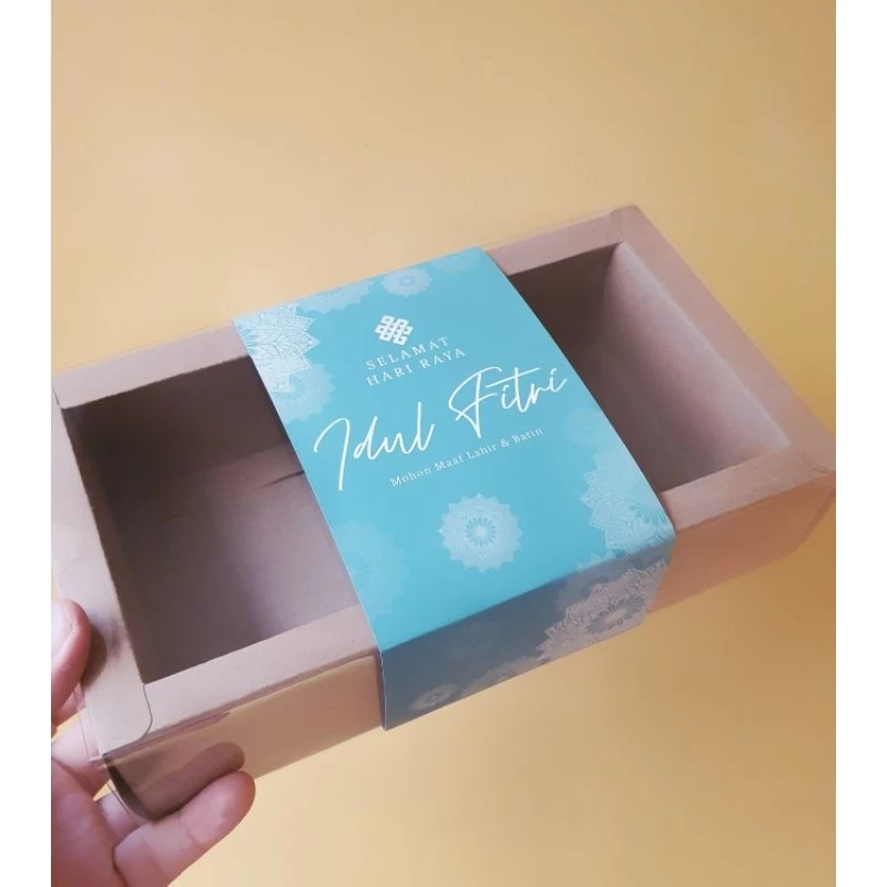 

( 5 Pcs ) Box Mika Brownies Ukuran 22x11x6 Free Belt Idul Fitri Warna Tosca Dus Lapis Legit Tebal