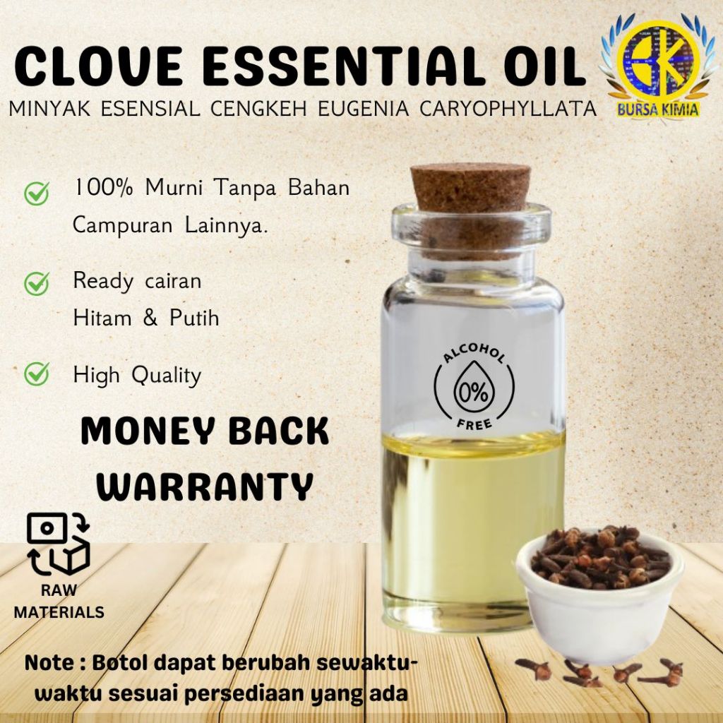 Clove Essential Oil 1kg Murni / Minyak Essensial Cengkeh Eugenia Caryophyllata High Quality