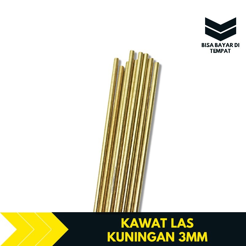 Kawat Las Kuningan 3mm Germany Batangan 1 Meter