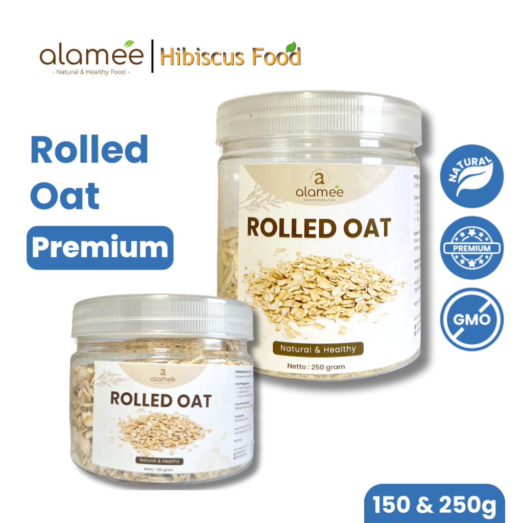 

ALAMEE Rolled Oat Gandum Utuh Kasar oatmeal wholegrain Natural Premium Alami Oatmeal Instan 250gr fresh and natural