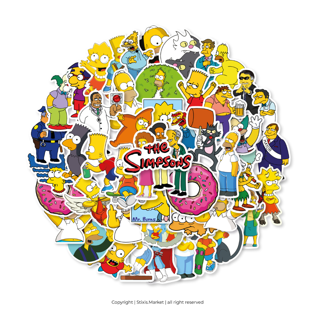 

[READY] STICKER PACK | THE SIMPSONS KARTUN | 50 PCS | KISSCUT | WATERPROFF | STIXIS.MARKET
