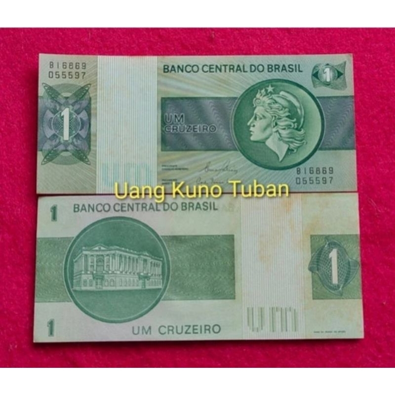 uang kuno asing Brazil 1 Cruzeiro