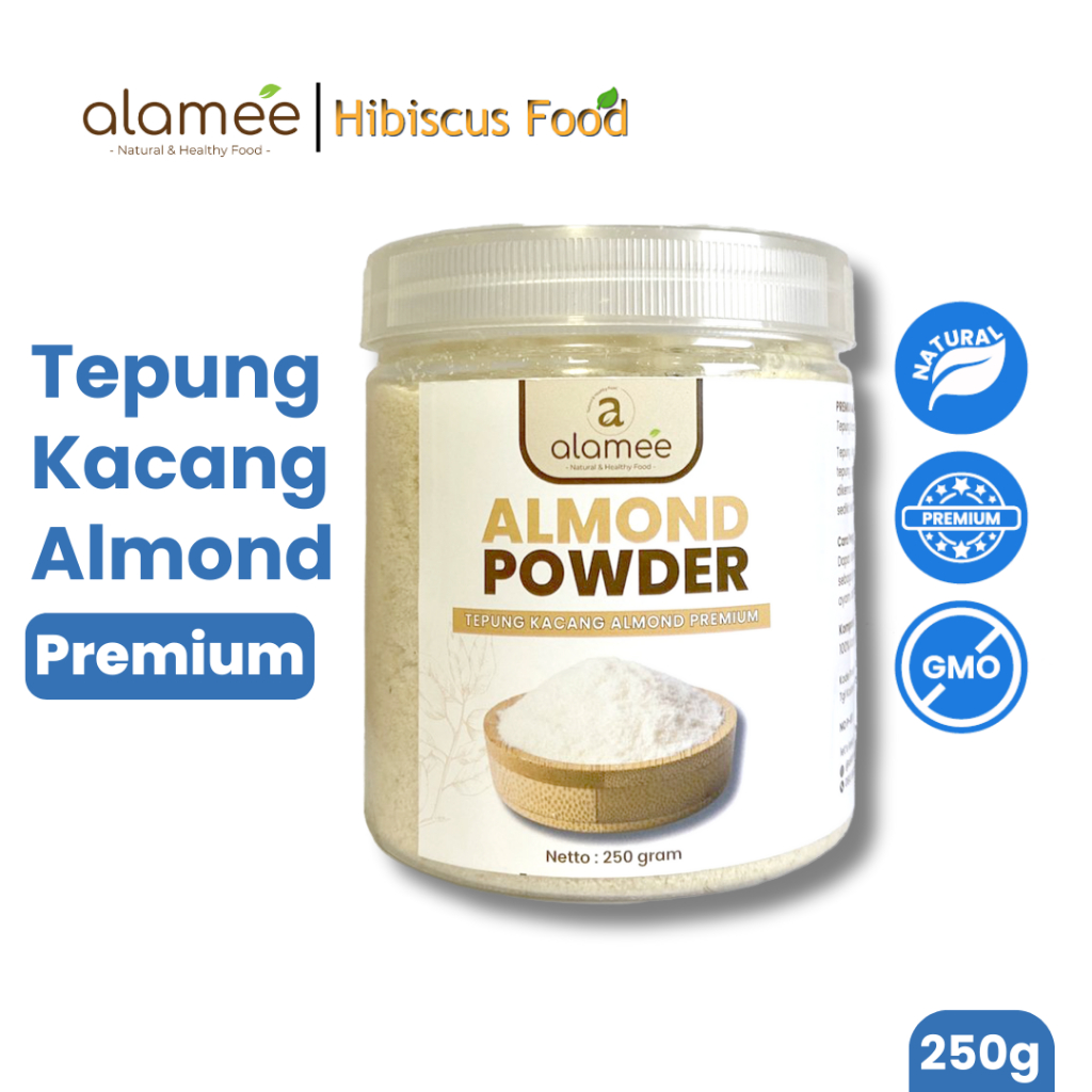 

ALAMEE Tepung Almond PREMIUM Bubuk Almond Powder Almond Flour Tanpa Campuran Gluten FREE 250gr fresh and natural