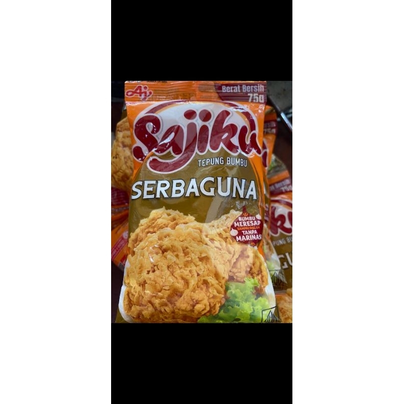 

Sajiku tepung bumbu serbaguna 75gr 1renteng isi 10sachet/pcs.