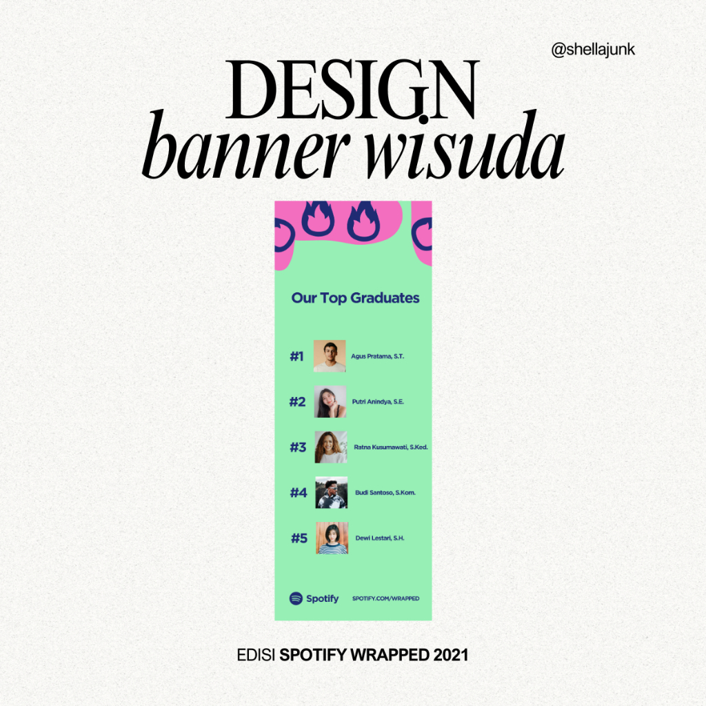 JASA DESIGN BANNER SIDANG WISUDA TEMPLATE SPOTIFY WRAPPED 2021 | 2-7 FOTO