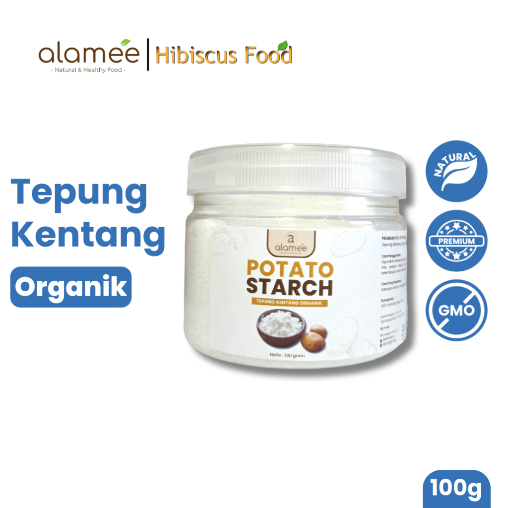 

ALAMEE Tepung Kentang Halus Potato Starch Tepung Kue PREMIUM Mashed Long Potato Powder 200gr