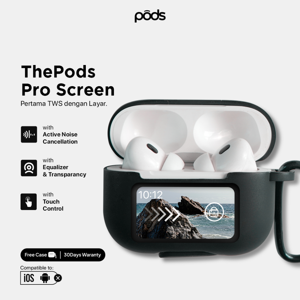 [BEST SELLER] ThePods Pro 3 Screen ANC/ENC TWS Earphone Headset Bluetooth V5.4 Smart Screen Active N