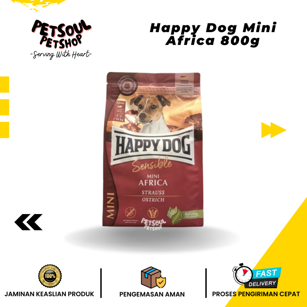 Happy Dog Mini Africa 800gr - Happy Dog makanan anjing alergi