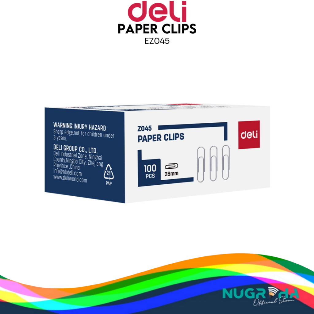 

Deli Klip Penjepit Kertas / Paper Clip High Quality Metal 100pcs
