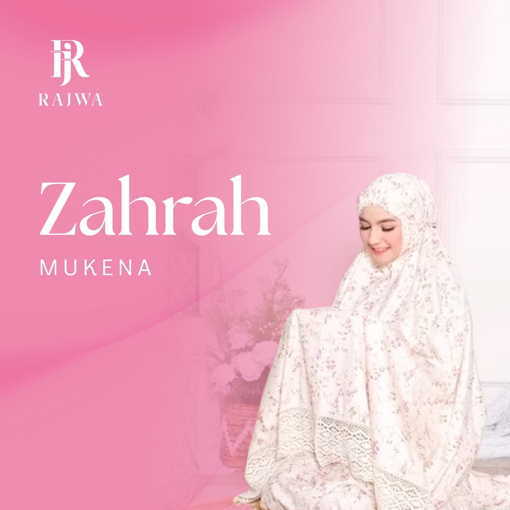 Rajwa Mukena Zahrah Cream Katun Premium - Mukenah Travel Friendly Elegan Laser Cut & Tas Pouch