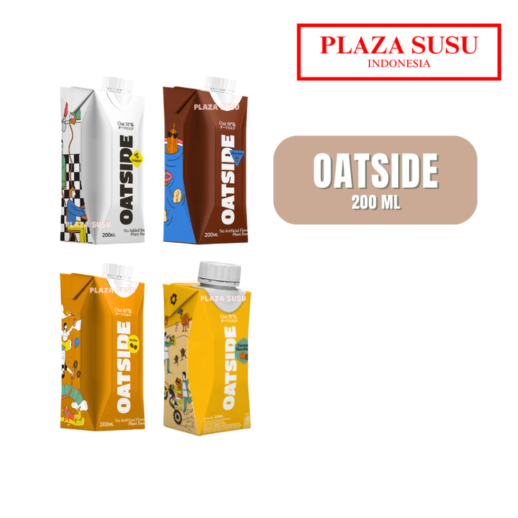 

OATSIDE OAT MILK 200 ML MINUMAN OAT SUSU GANDUM OAT SIDE COKLAT/BARISTA BLEND/COFFEE/MOCHA/CARAMEL MACCHIATO