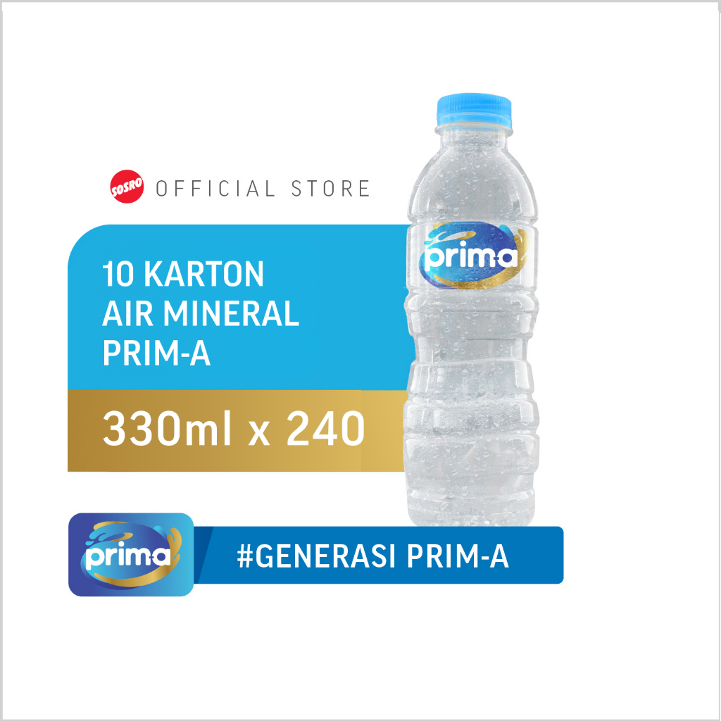 

10 Karton Prim-a Botol Air Mineral 330ml x 24 pcs, Total 240 pcs