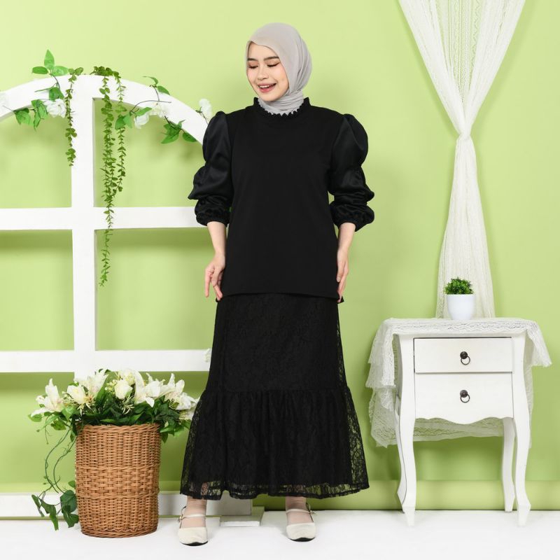 Mybamus Sybille Puff Sleeve Tops  Blouse Lengan Balon Atasan Wanita Korean Style