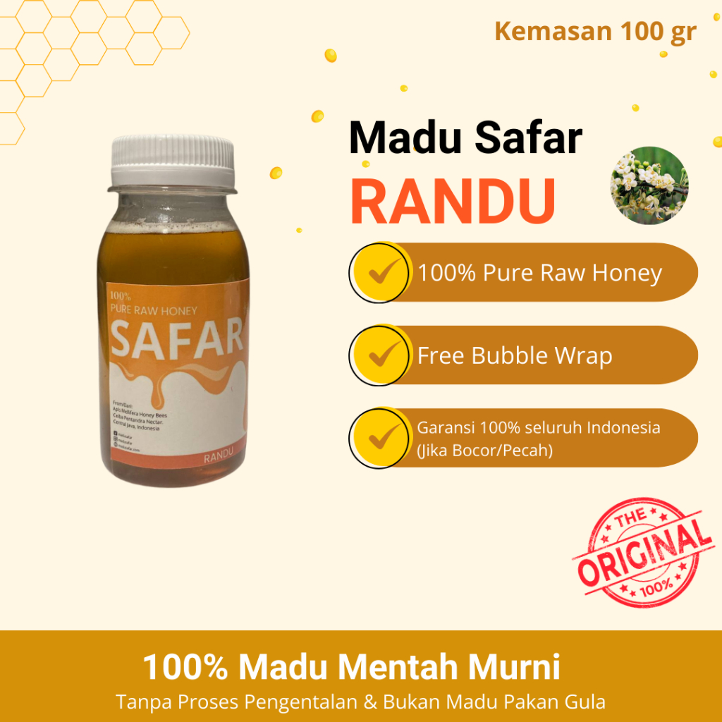 

Madu Randu Murni 100%, Madu Safar Kemasan 100 gr