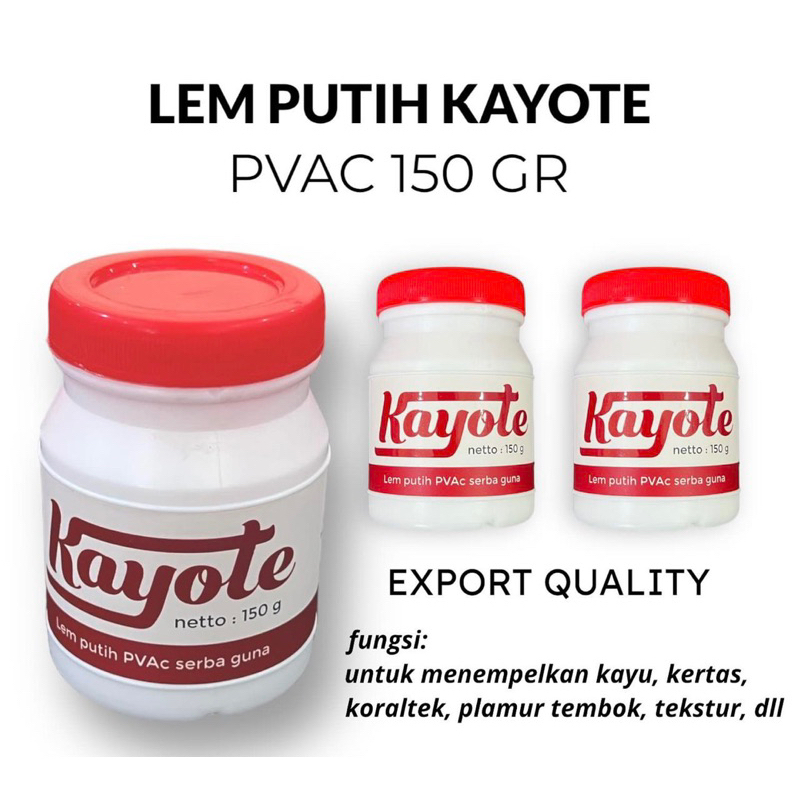 

Lem Kayote 150gr / Lem Kertas/ Lem Putih/ Lem Kayu / LEM Kayote 150 GRm /Lem Fox Murah