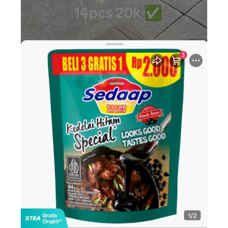 

14 pcs kecap sedaap kedelai hitam 77gr