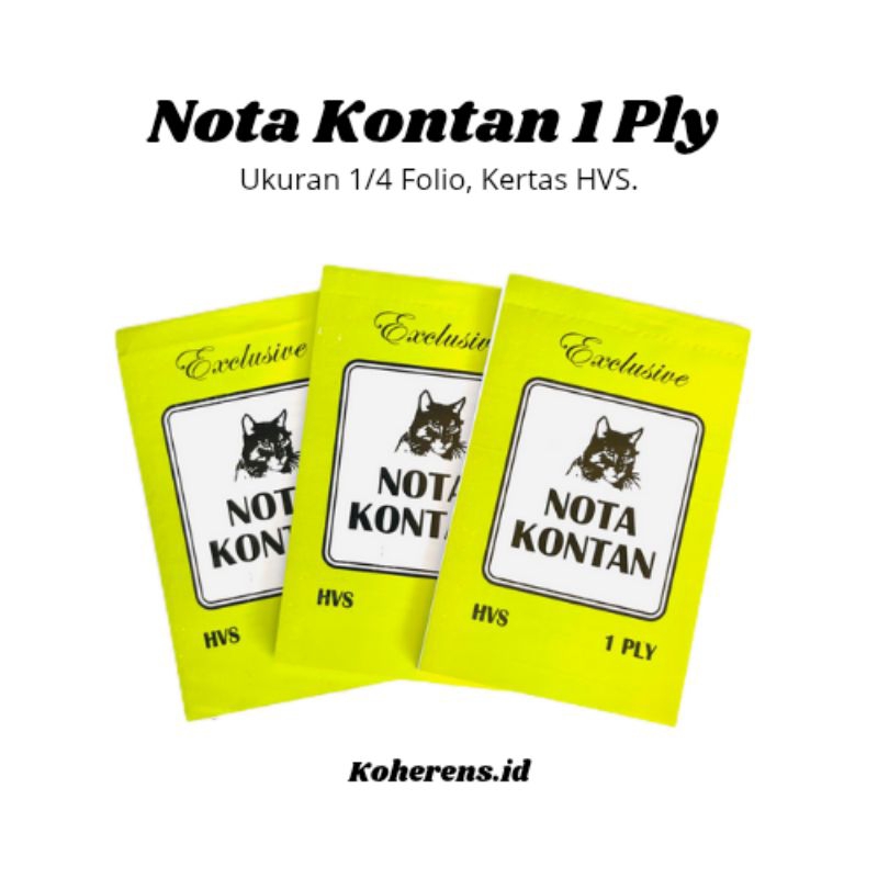 

(10 Buku) Nota Kontan 1Ply Kecil 1/4 Folio Kertas HVS 16cmx10cm Murah
