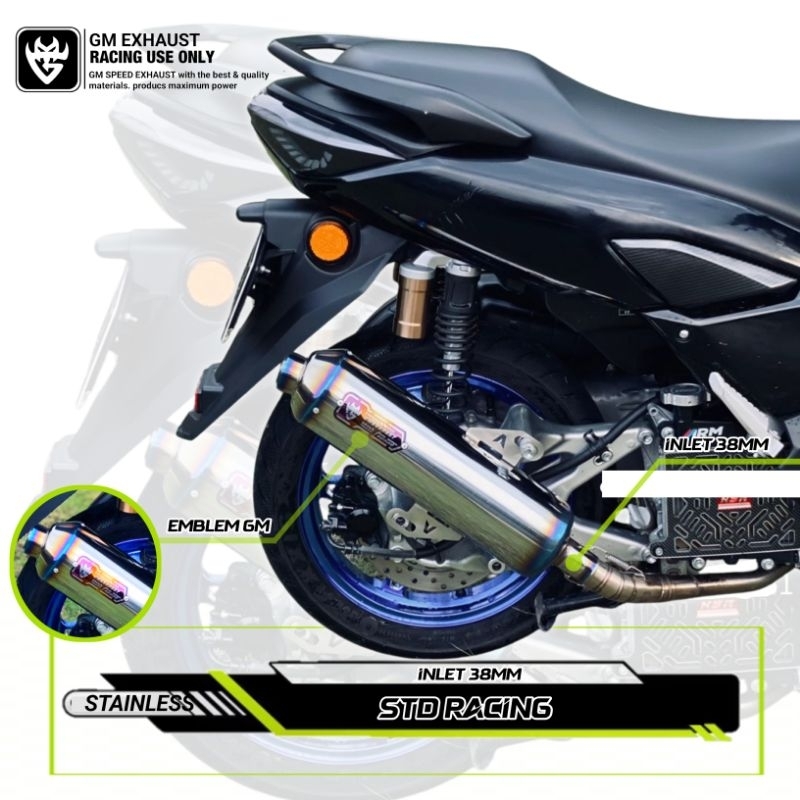 Knalpot Standar Racing Nmax new Nmax old Aerox New Aerox Old Nmax Turbo Nmax New Pcx Vario Adv Lexi 