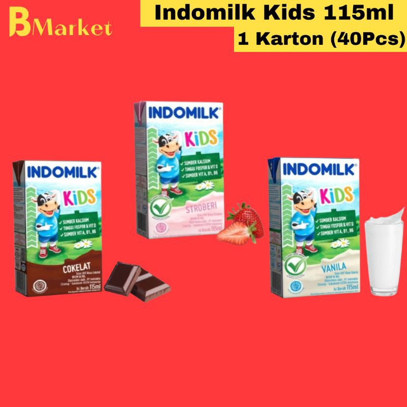 Indomilk Kids 115 ml Susu UHT 1 Dus (40 Pcs)