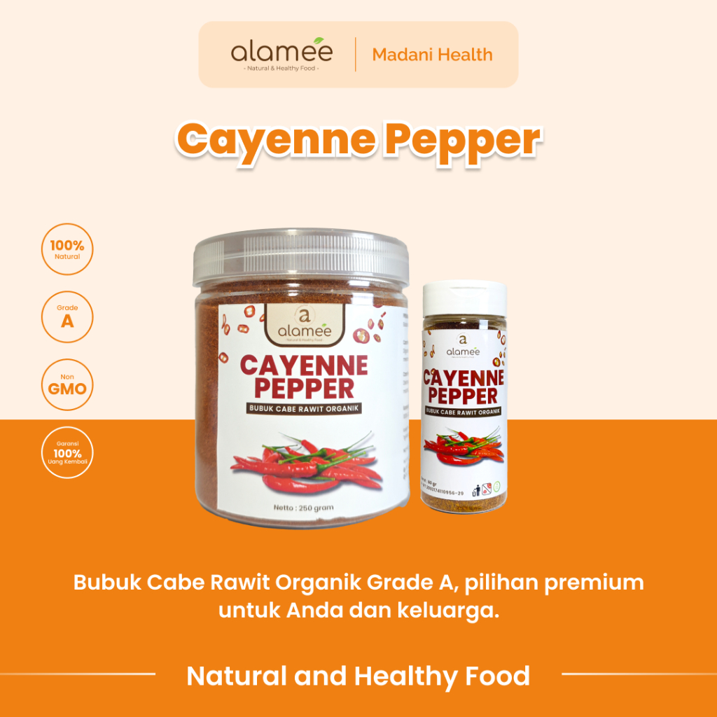 

ALAMEE Bubuk Cabe Rawit Cayenne Pepper Seasoning Powder Tanpa Campuran Bumbu Masakan Dapur 250gr