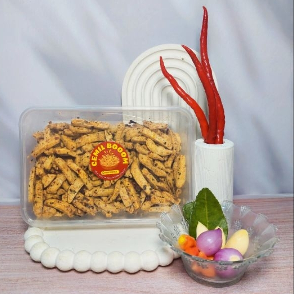 

[Cemil Booom] Basreng Renyah Thinwall Gurih Pedas Daun Jeruk Bikin Nagih 130g