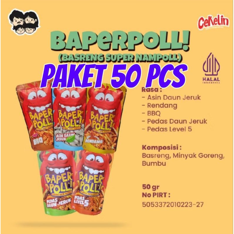 

paket reseller 50 pcs basreng super baper poll